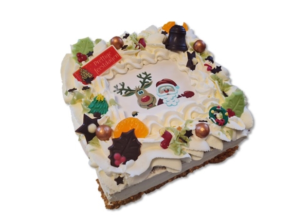 Kerst slagroomtaartje (8 pers)