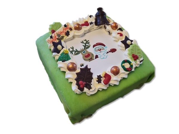 Kerst marsepeintaartje (8 pers)